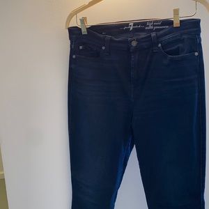 Dark blue, high waisted ankle jeans